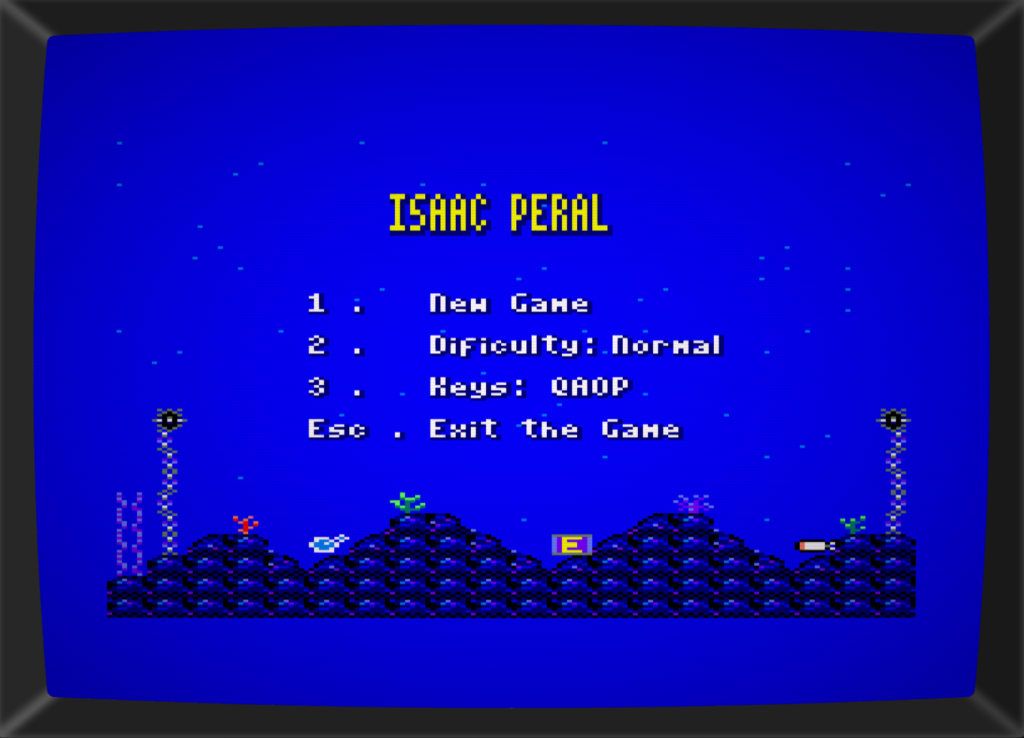 menu screen peral amstrad